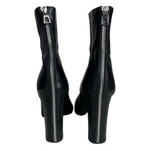 Barbara Bui Leather Back Zipper Ankle Boots Pointed Toe in Black Italy Size 40